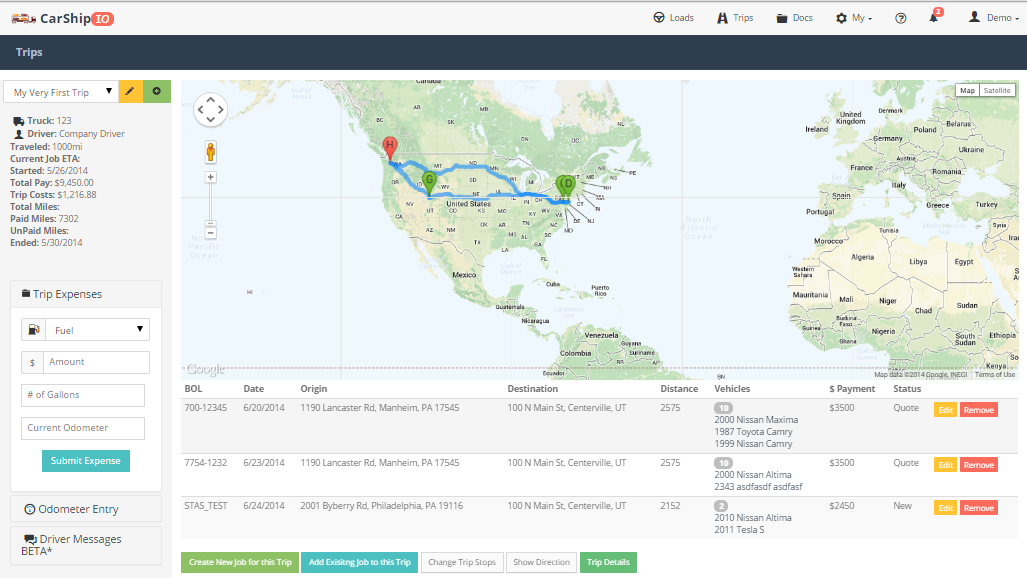 Car Carrier Dispatch Business Mobile and Web Application